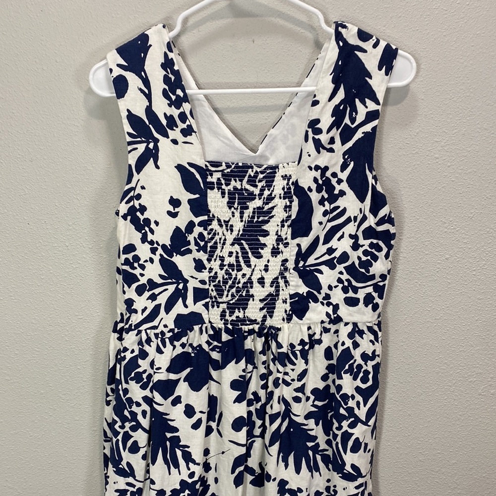 Magaschoni Linen Floral Dress Midi - image 5